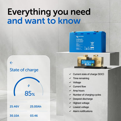 Victron Energy SHU050220050 SmartShunt Battery Monitor, 6.5V-70 Volts, 2000 amp (Used)