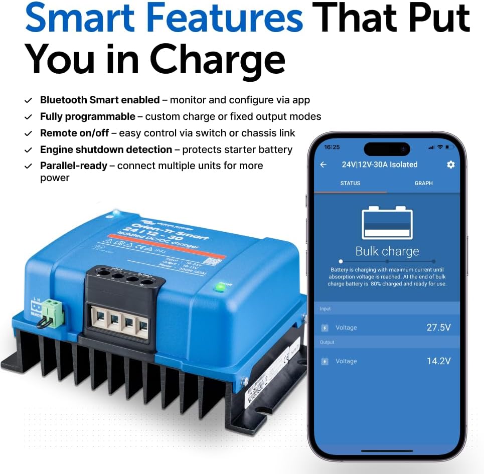 Victron Energy Orion-Tr Smart DC to DC Charger for Dual Battery System, 24/12-V (Used, Damaged Retail Box)