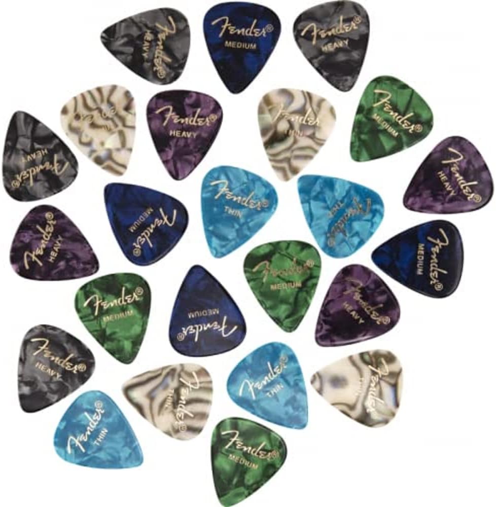 Fender 351 Traditional Shape Assorted Thickness Premium Celluloid Guitar Picks (New)