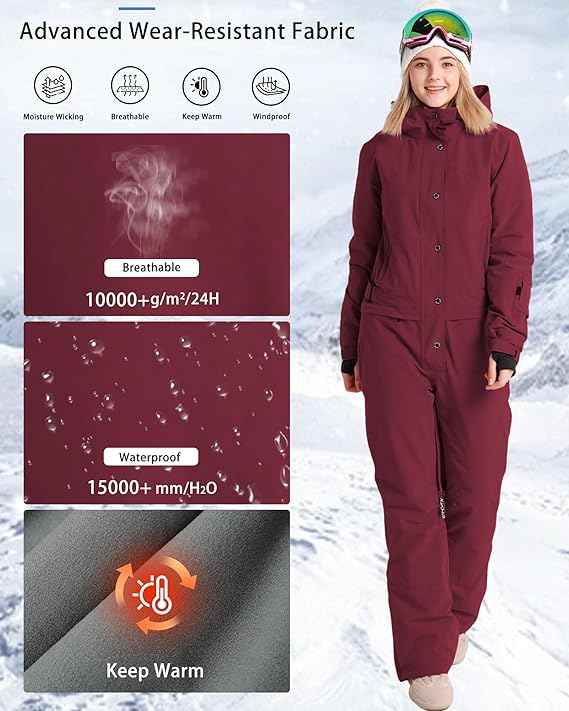 Bluemagic Adjustable Waterproof Women's Snowsuit for Snowboarding and Skiing (Like New)