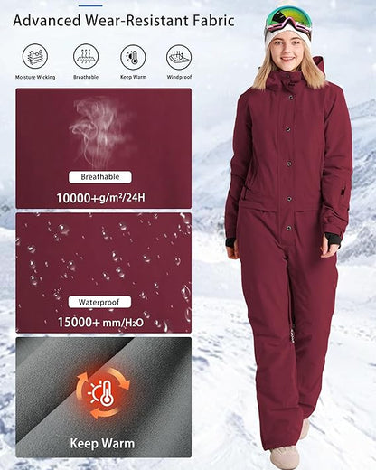 Bluemagic Adjustable Waterproof Women's Snowsuit for Snowboarding and Skiing (Like New)