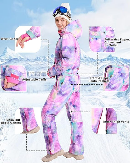 Bluemagic Adjustable Waterproof Women's Snowsuit for Snowboarding and Skiing (Like New)