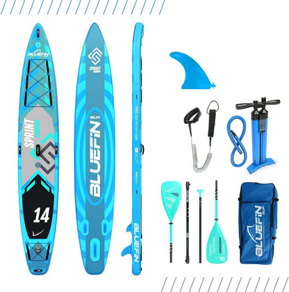 Bluefin SUP 14′ Sprint Carbon Stand Up Inflatable Paddle Board (Like New)