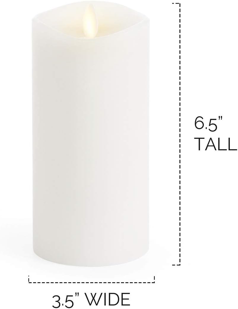 Luminara Flameless Pillar LED Battery-Operated Indoor Candle - 6.5 inches, White (Used)