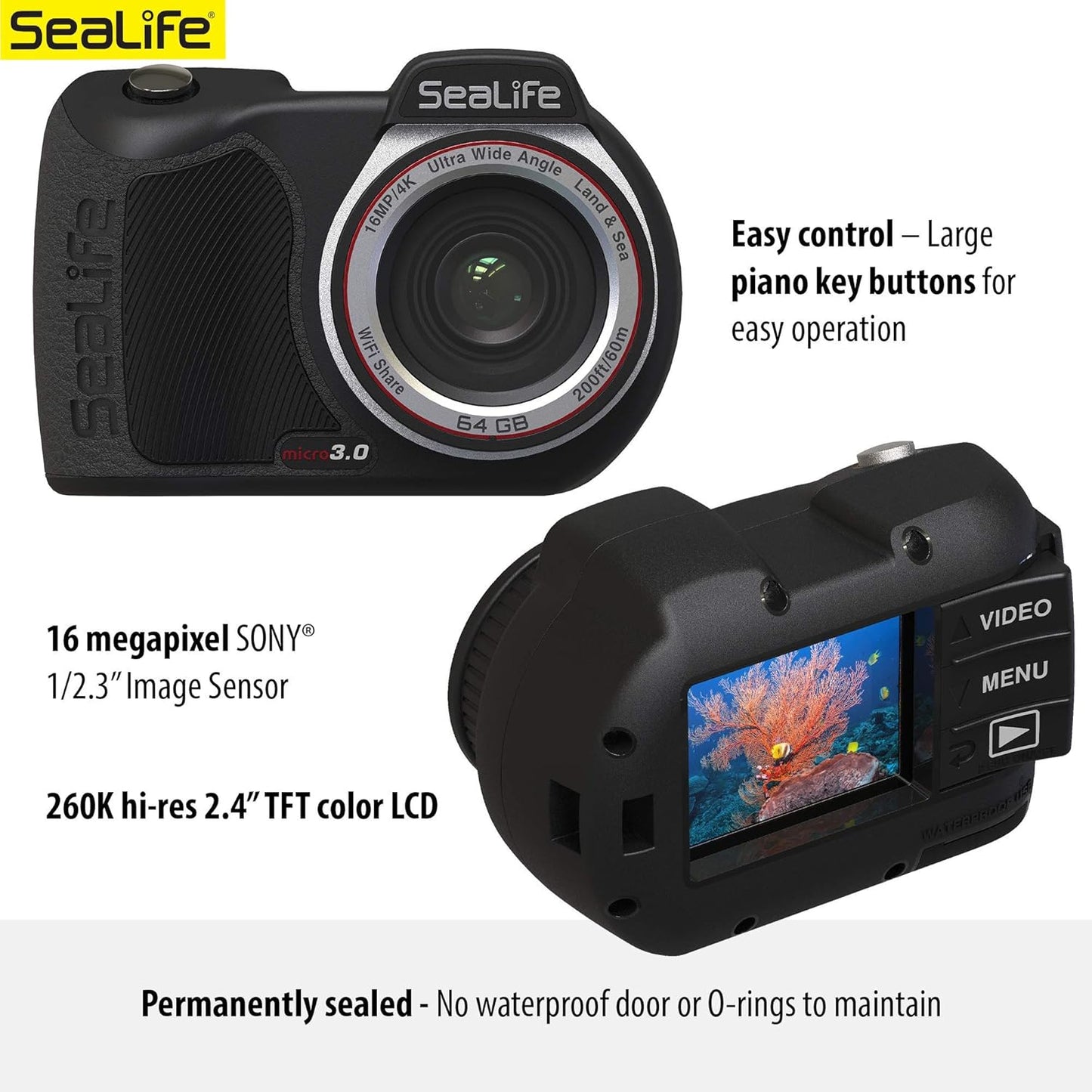 SeaLife Micro 3.0 Pro 3000 Underwater Camera & Light Set for Photography & Video (Used, No Retail Box)