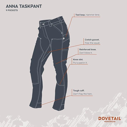 Dovetail Workwear Women�s Anna Taskpant Cargo Pants, Uniform Navy Canvas, Size 6 (Like New)