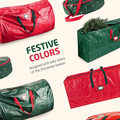 ZOBER Dual Zipper Christmas Tree Storage Bag with 2 Garland Bags, 9 Ft - Gray (New)