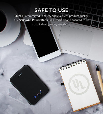 Blucoil 5000mAh Portable Power Bank (New)