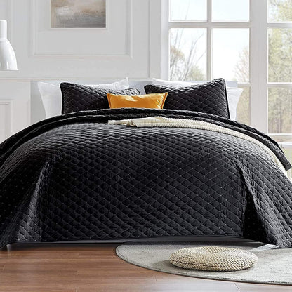 Sleep Zone Solid Durable Casual Reversible 3 Pieces Quilt Set with 1 Pillow Sham (Like New, Damaged Retail Box)
