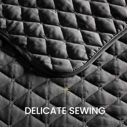 Sleep Zone Solid Durable Casual Reversible 3 Pieces Quilt Set with 1 Pillow Sham (Like New, Damaged Retail Box)