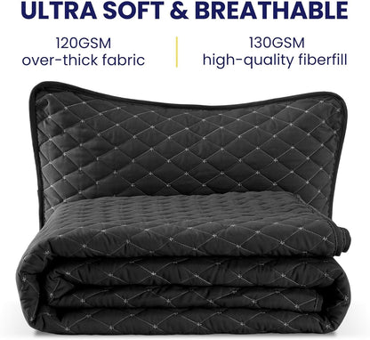 Sleep Zone Solid Durable Casual Reversible 3 Pieces Quilt Set with 1 Pillow Sham (Like New, Damaged Retail Box)