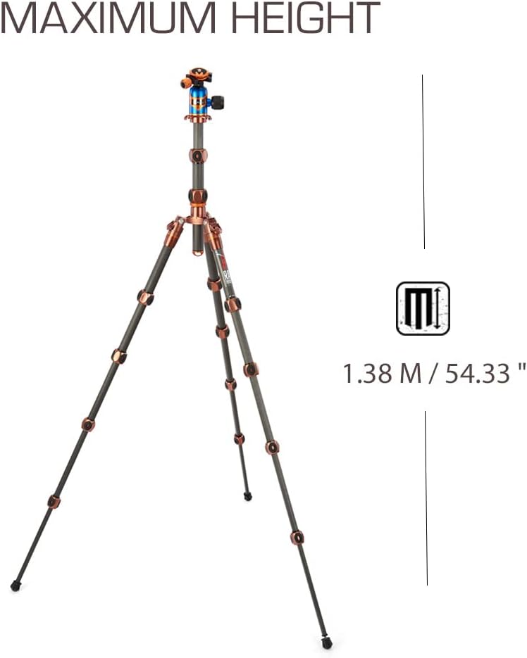 3 Legged Thing Ray Waterproof Carbon Fiber Travel Adjustable Camera Tripod Kit (Used)