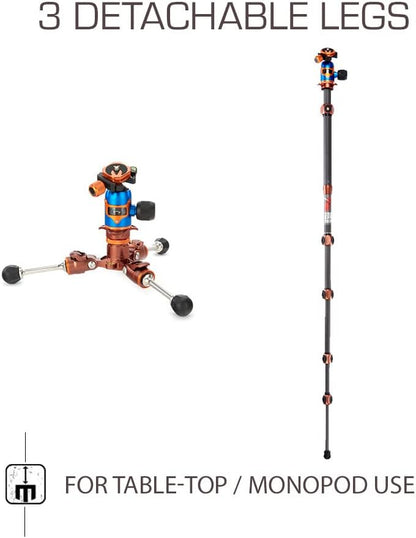 3 Legged Thing Ray Waterproof Carbon Fiber Travel Adjustable Camera Tripod Kit (Used)