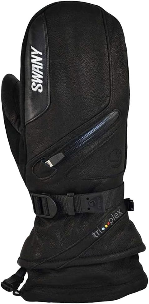 SWANY X-Cell 2.1 Water-Resistant Leather Winter Mittens for Adult, Black, Medium (Used)