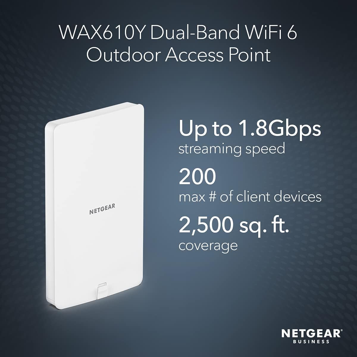 Netgear WAX610Y Wireless Outdoor Access Point - WiFi 6 Dual-Band AX1800 Speed- (Like New)