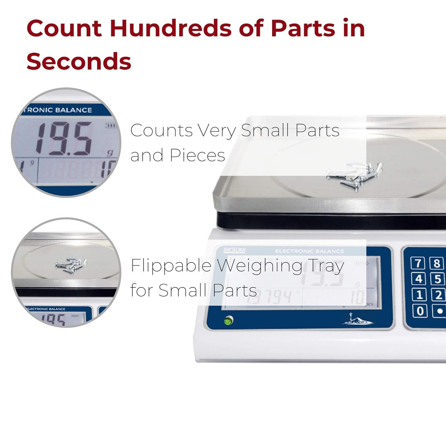 Fristaden Lab Seattle Alki Scientific Industrial Counting Scale, 30kg Capacity (Used, No Retail Box)