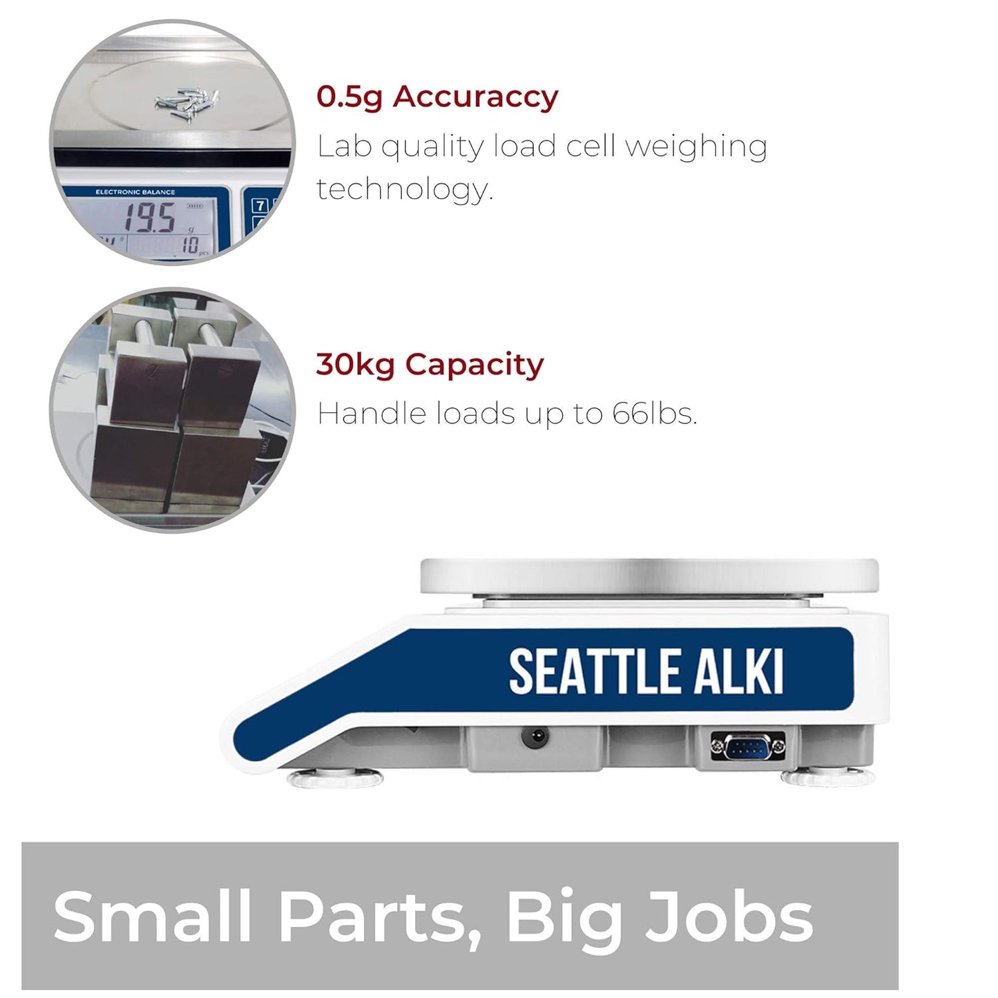 Fristaden Lab Seattle Alki Scientific Industrial Counting Scale, 30kg Capacity (Used, No Retail Box)