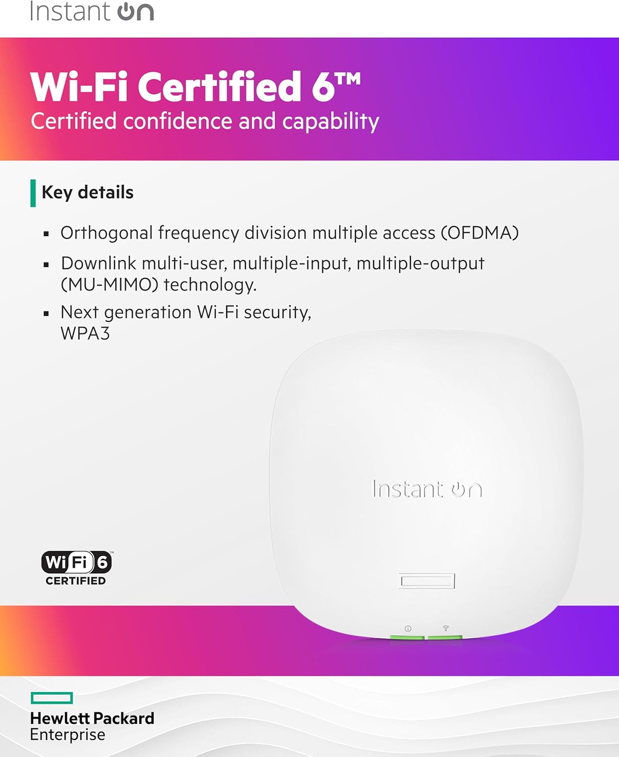 Hewlett Packard Enterprise R4W01A Dual-Band Wi-Fi Indoor Wireless 6 Access Point (Like New, Damaged Retail Box)