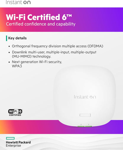 Hewlett Packard Enterprise R4W01A Dual-Band Wi-Fi Indoor Wireless 6 Access Point (Like New, Damaged Retail Box)