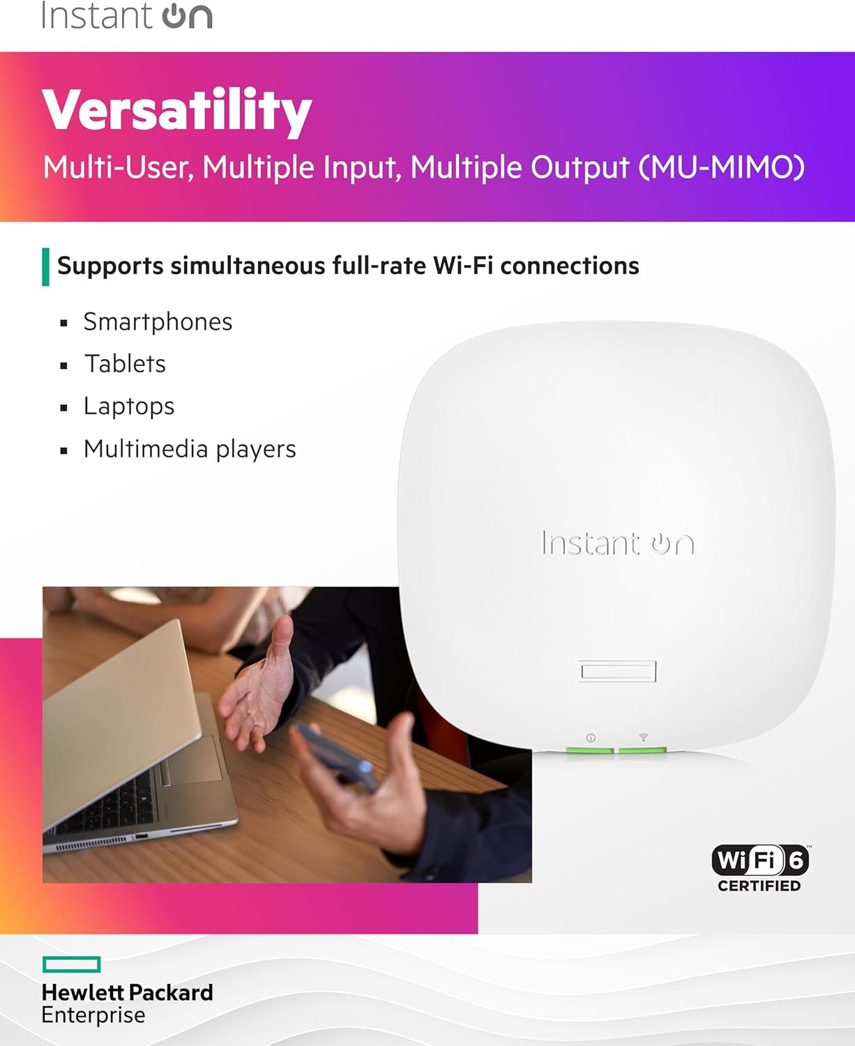 Hewlett Packard Enterprise R4W01A Dual-Band Wi-Fi Indoor Wireless 6 Access Point (Like New, Damaged Retail Box)