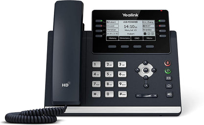 Yealink SIP-T43U 3.7" IP Phone w/12 VoIP Accounts & Dual-Port GB Ethernet, Black (Like New)