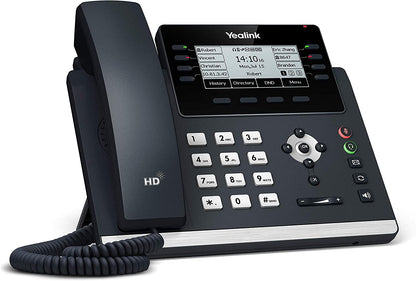 Yealink SIP-T43U 3.7" IP Phone w/12 VoIP Accounts & Dual-Port GB Ethernet, Black (Like New)