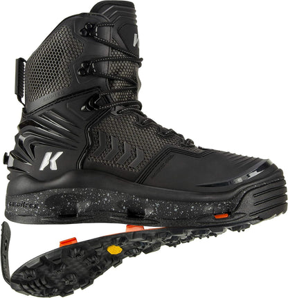 Korkers Mens Felt & Vibram Soles Fishing Boots, Ankle-High, Interchangeable Sole (Used)