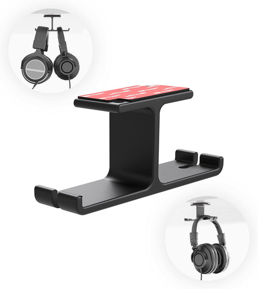 Blucoil Aluminum Under-Desk Headphone Hanger with 11-22 LB Weight Capacity (New)