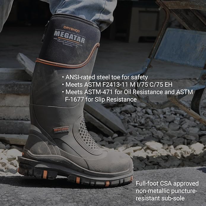 Dryshod Men's Waterproof Megatar Met Guard Steel Toe Work Boot, Insulated (Like New)