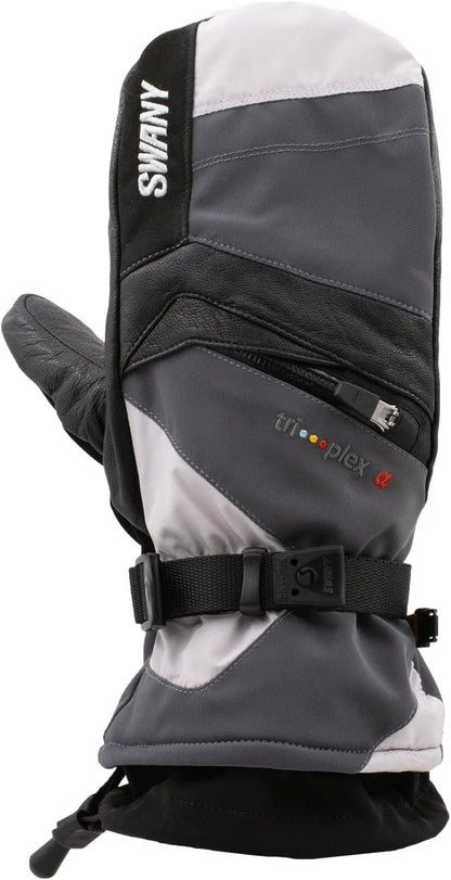 Swany Men's X-Change Waterproof Warm Leather Winter Mittens, Black - Medium (Like New)