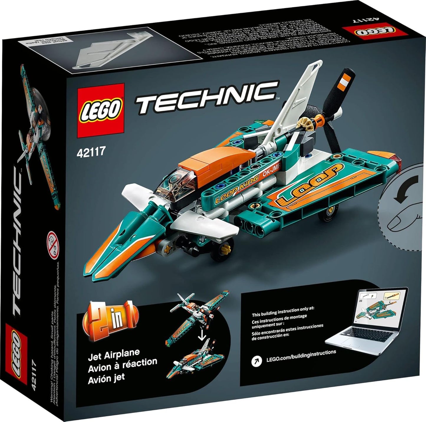 LEGO Race Plane 42117 Plastic Building Set Toy for 7+ Years Old Boys and Girls (New, Damaged Retail Box)