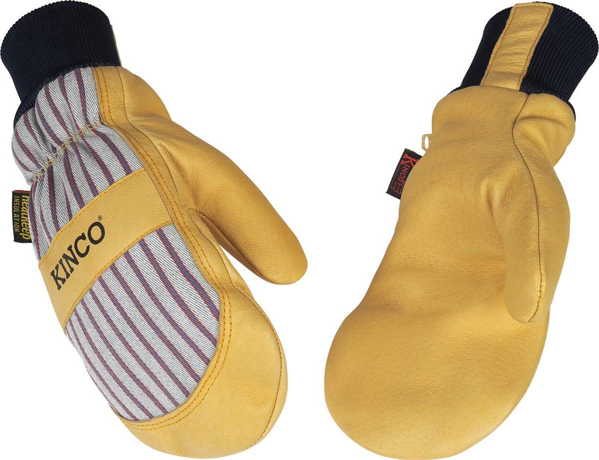 Kinco 1927KWT-L Premium Leather Work & Ski Gloves for Adults, Golden, L (1 Pack) (Like New)