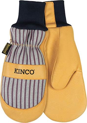 Kinco 1927KWT-L Premium Leather Work & Ski Gloves for Adults, Golden, L (1 Pack) (Like New)