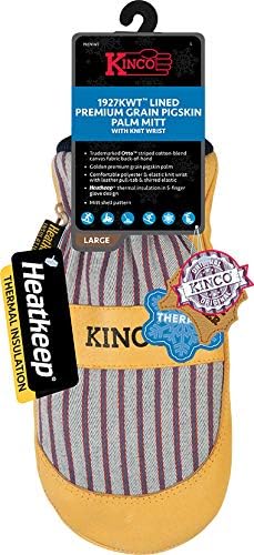 Kinco 1927KWT-L Premium Leather Work & Ski Gloves for Adults, Golden, L (1 Pack) (Like New)