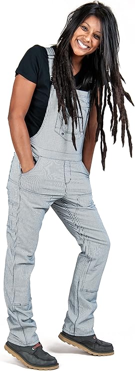 Dovetail Workwear Women�s Freshley Overalls, Indigo Stripe Denim, 6 Extra L x 34 (Used, No Retail Box)