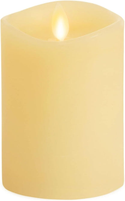 Luminara Realistic Artificial Moving Flame Modern Pillar Candle - 3"x4.5", Ivory (Used)
