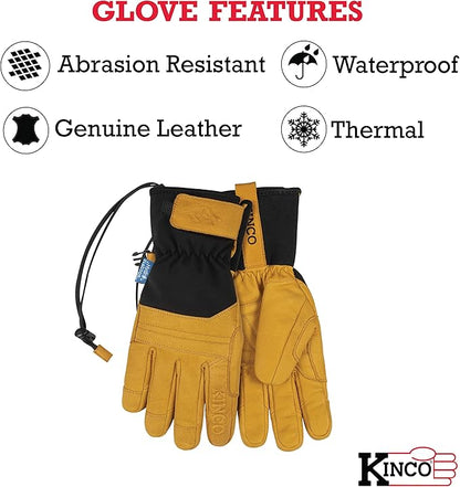 Kinco Water-Resistant Leather pull-tab Ski Gloves for Women - Medium (1 Pack) (Used)