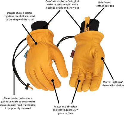 Kinco Premium Comfort Waterproof Leather Ski Gloves, Knit Cuff, Medium - 1 Pack (Used)