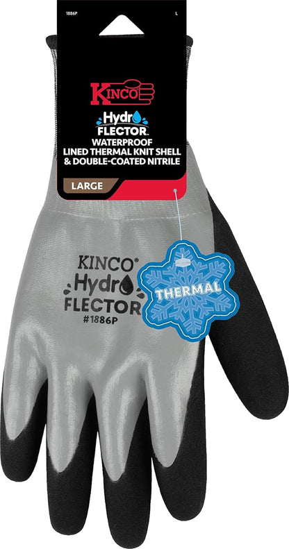 Kinco Lined Adult's Waterproof Comfortable Regular Nitrile Work Gloves - Elastic (Used)