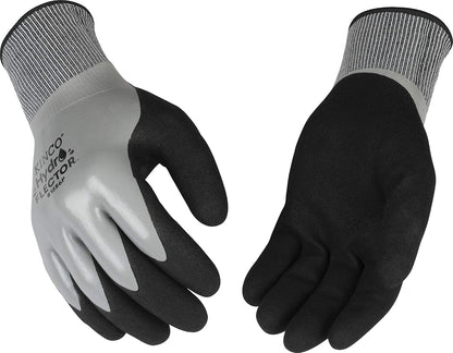 Kinco Lined Adult's Waterproof Comfortable Regular Nitrile Work Gloves - Elastic (Used)