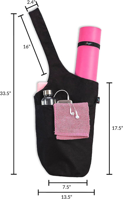 Zenifit Versatile Durable Yoga Mat Bag with Mat Straps & Storage Pockets, Black (Like New)