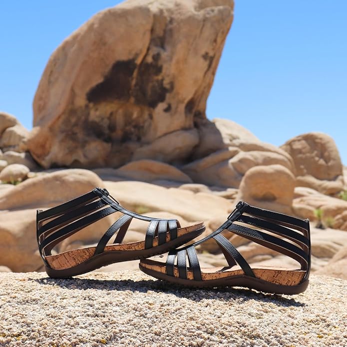 BEARPAW Women's Layla II Comfortable & Lightweight Sandal, Synthetic Rubber Sole (Like New)