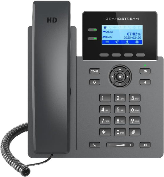Grandstream GRP2602P Dual-Port 10/100 Ethernet Corded IP Phone w/ 2.4"LCD, Black (Like New)