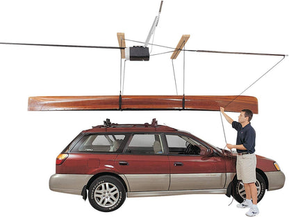 HARKEN Kayak Overhead Garage Storage Hoist, Self-Leveling, Safe Anti-Drop System (Used, No Retail Box)