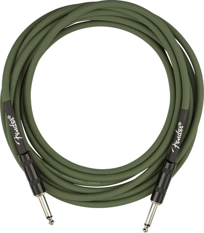 Fender Strummer Pro Straight to Straight 2-Pins Round Guitar Cable, Drab Green (Used)