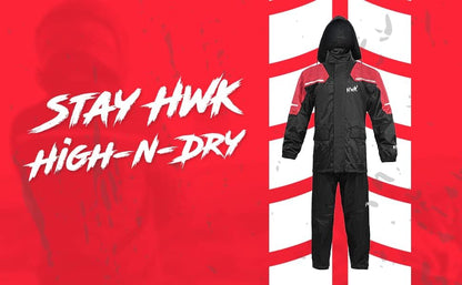 HWK Two-Piece Waterproof Motorcycle Rain Suit for Men and Women, 3XL - Red (Like New)