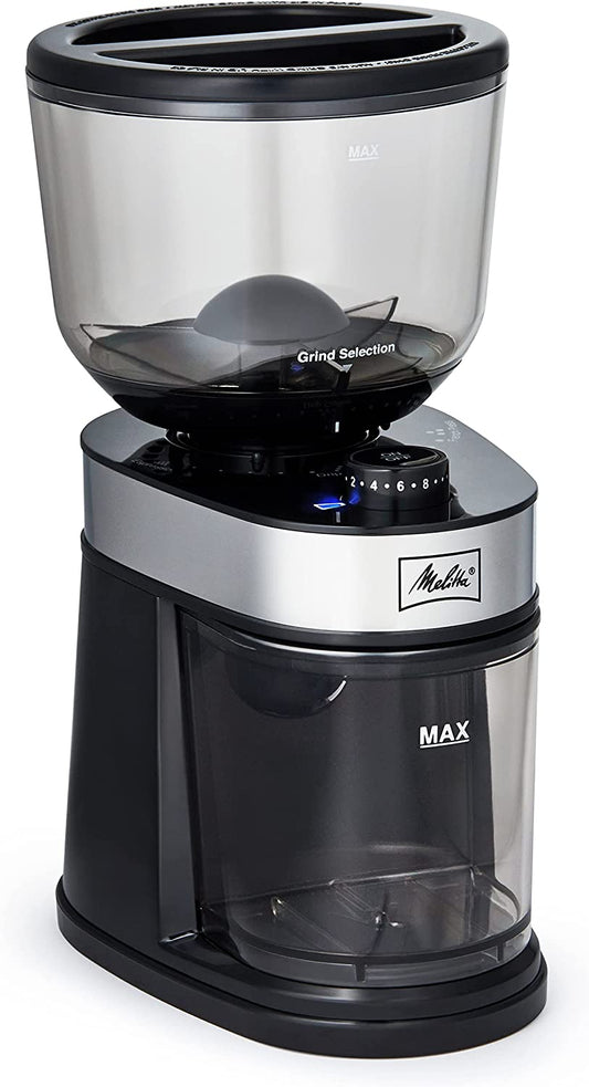 Melitta Molino Flat Burr Whole Bean Coffee Grinder, 8 oz/14 cups - Black (Like New)
