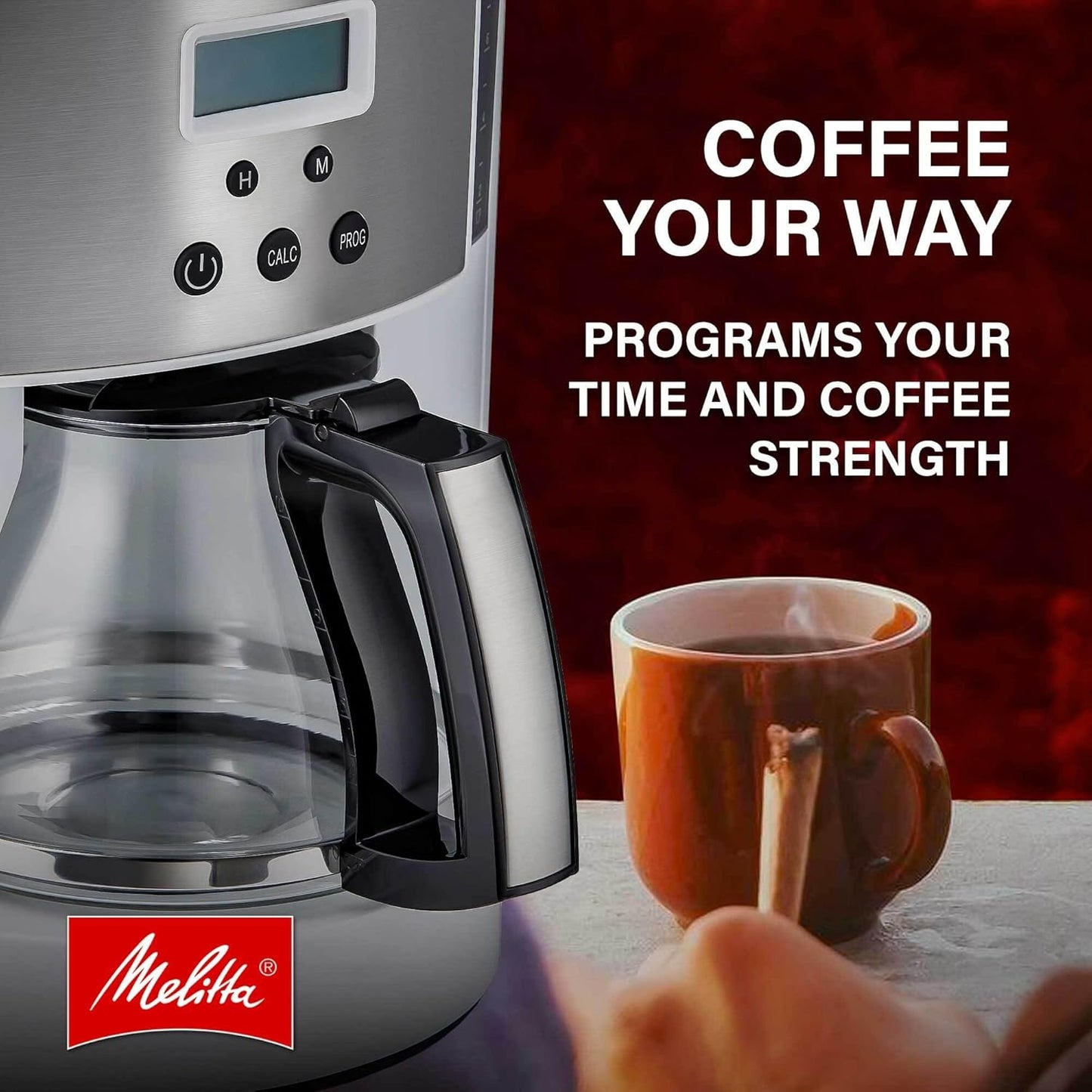 Melitta Aroma Enhance Drip Coffee Maker with Glass for Office, Home & Kitchen (New)