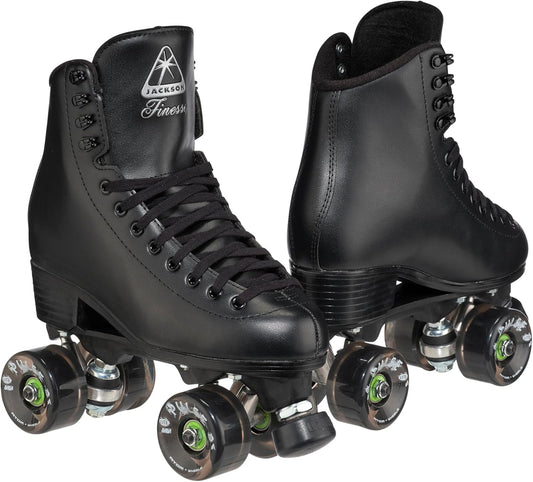 Jackson Ultima Polyurethane Finesse Lace-Up Rhythm Roller Skates, Black, Size 4 (Used)
