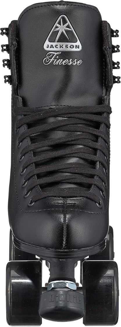Jackson Ultima Polyurethane Finesse Lace-Up Rhythm Roller Skates, Black, Size 4 (Used)